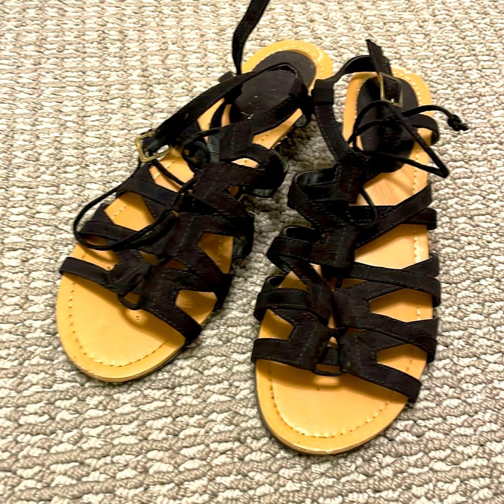 Black Grecian Sandals